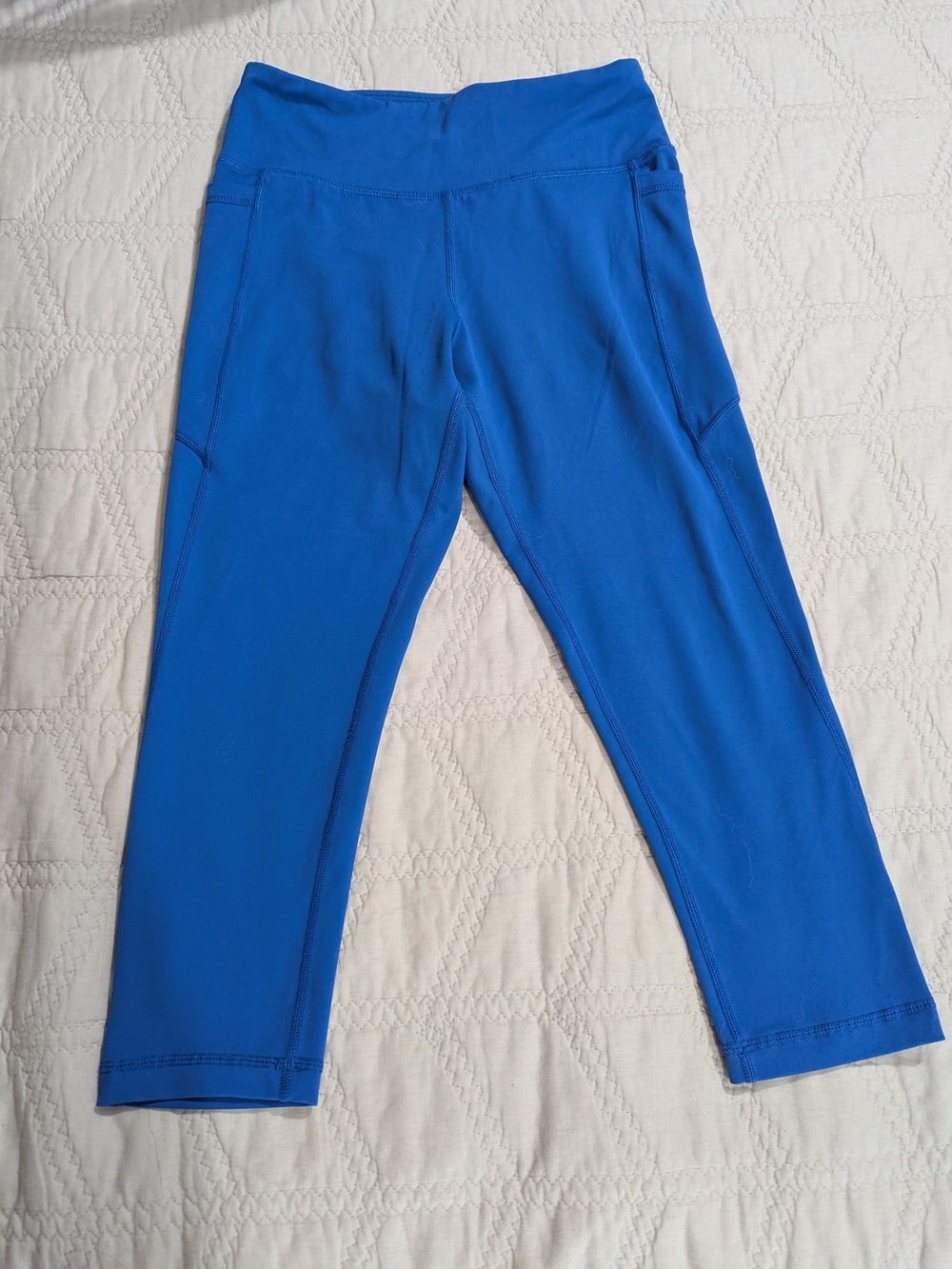 Senita Athletics Blue Capri Leggings with Side Pockets